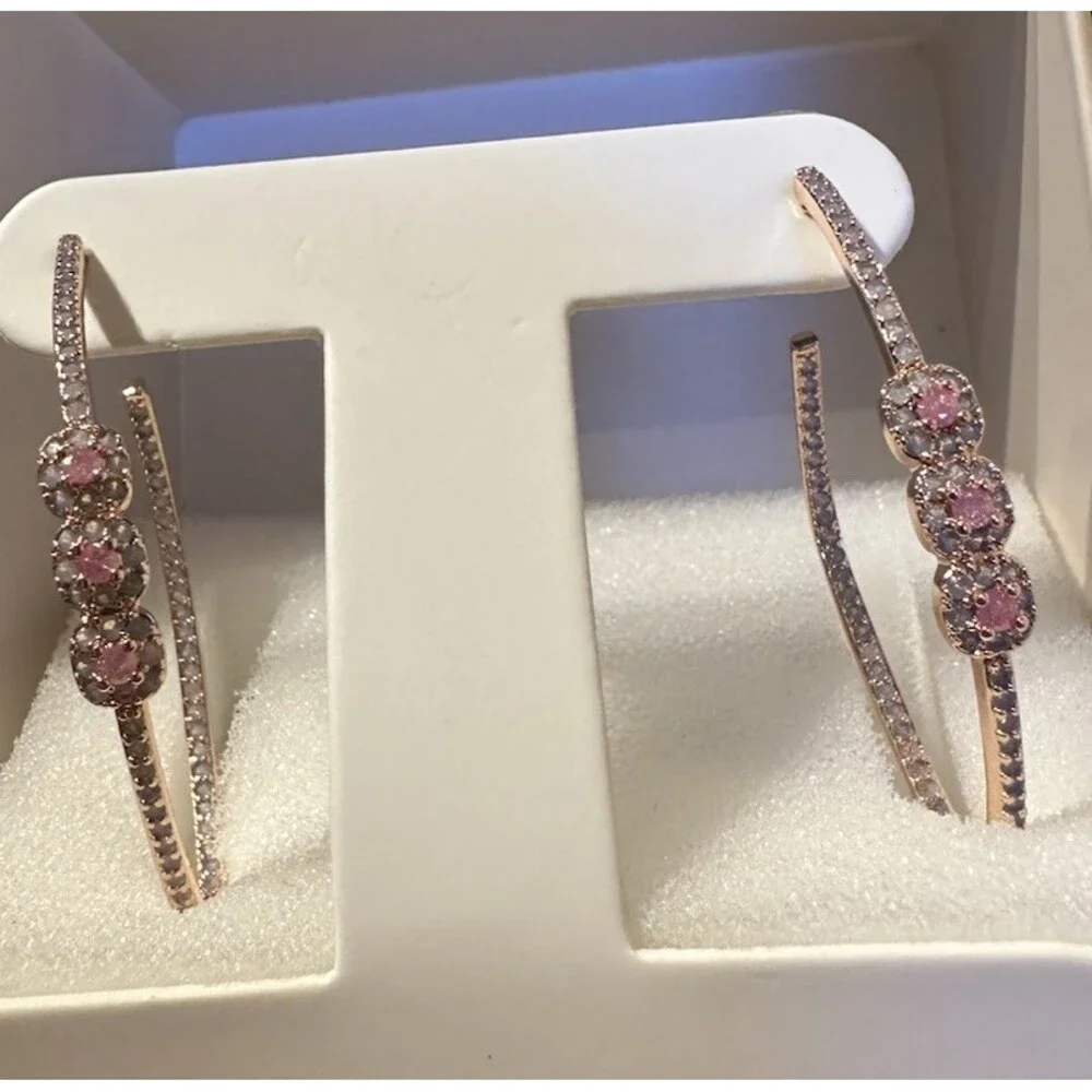 Bomb Party Simply Hoops RBP7130 Kori Hoop Chic Pink Ice Crystal Rose Gold